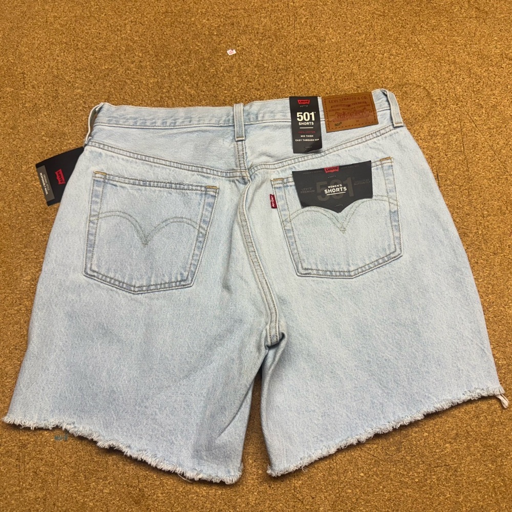NWT Levi’s Premium 501 Women’s Mom’s Shorts 30 Button Fly 90s style High Rise F - Picture 2 of 14